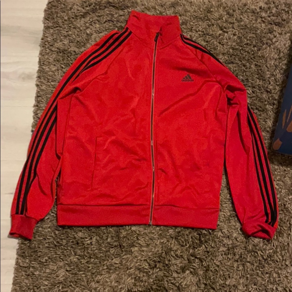 Adidas jacket men M red and black